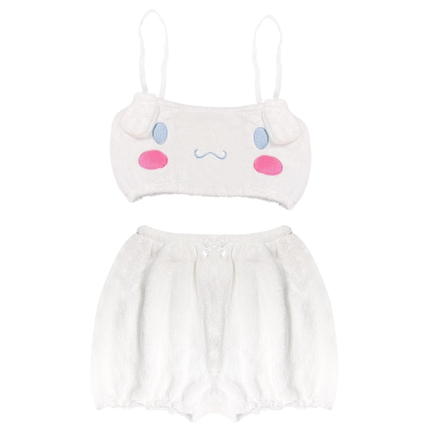 Cute Kuromi My Melody Cinnamoroll Pajamas Set Sweet Velvet Tube Top white M 1 each