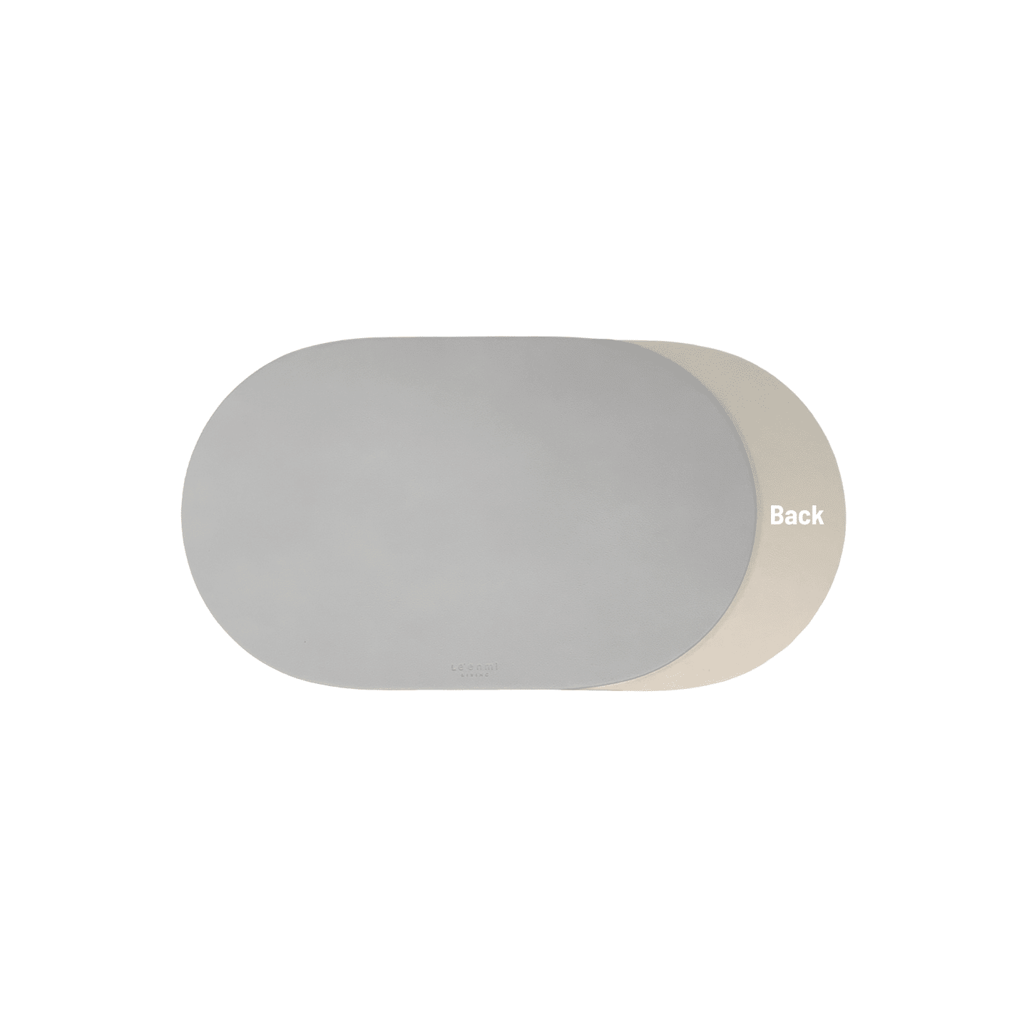 Le’enmi Oval Double-Sided Leather Tray – Light Grey / Small 1 each