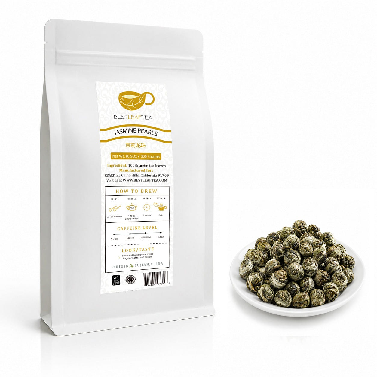Jasmine Pearls Green Tea Scented Tea Bag 10.5 オンス