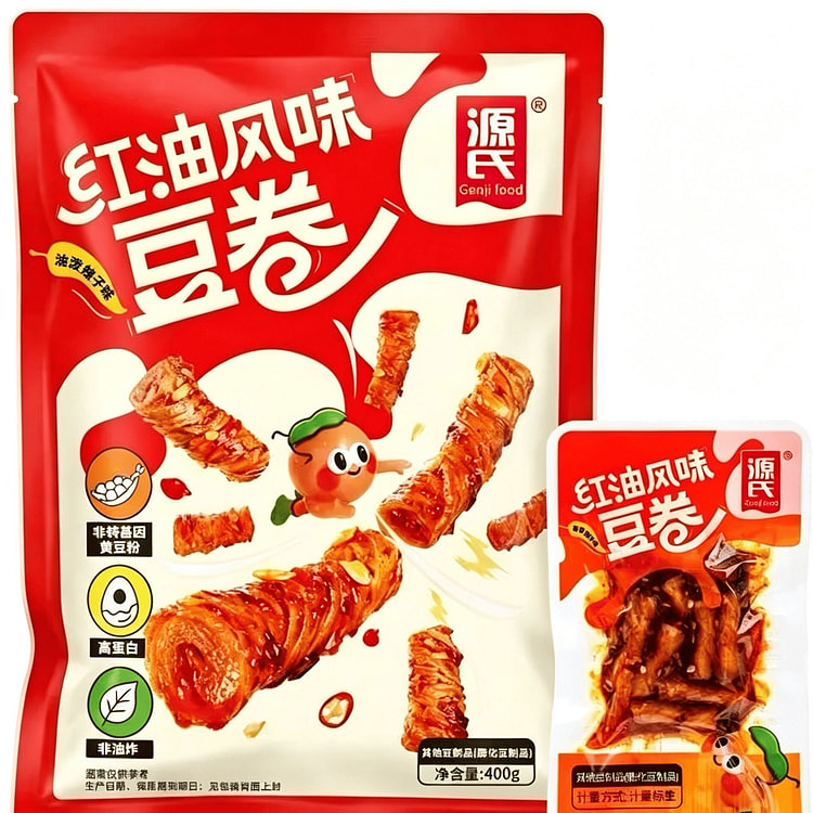 源氏红油风味豆卷小豆麻辣豆筋豆制品零食200g 200 克