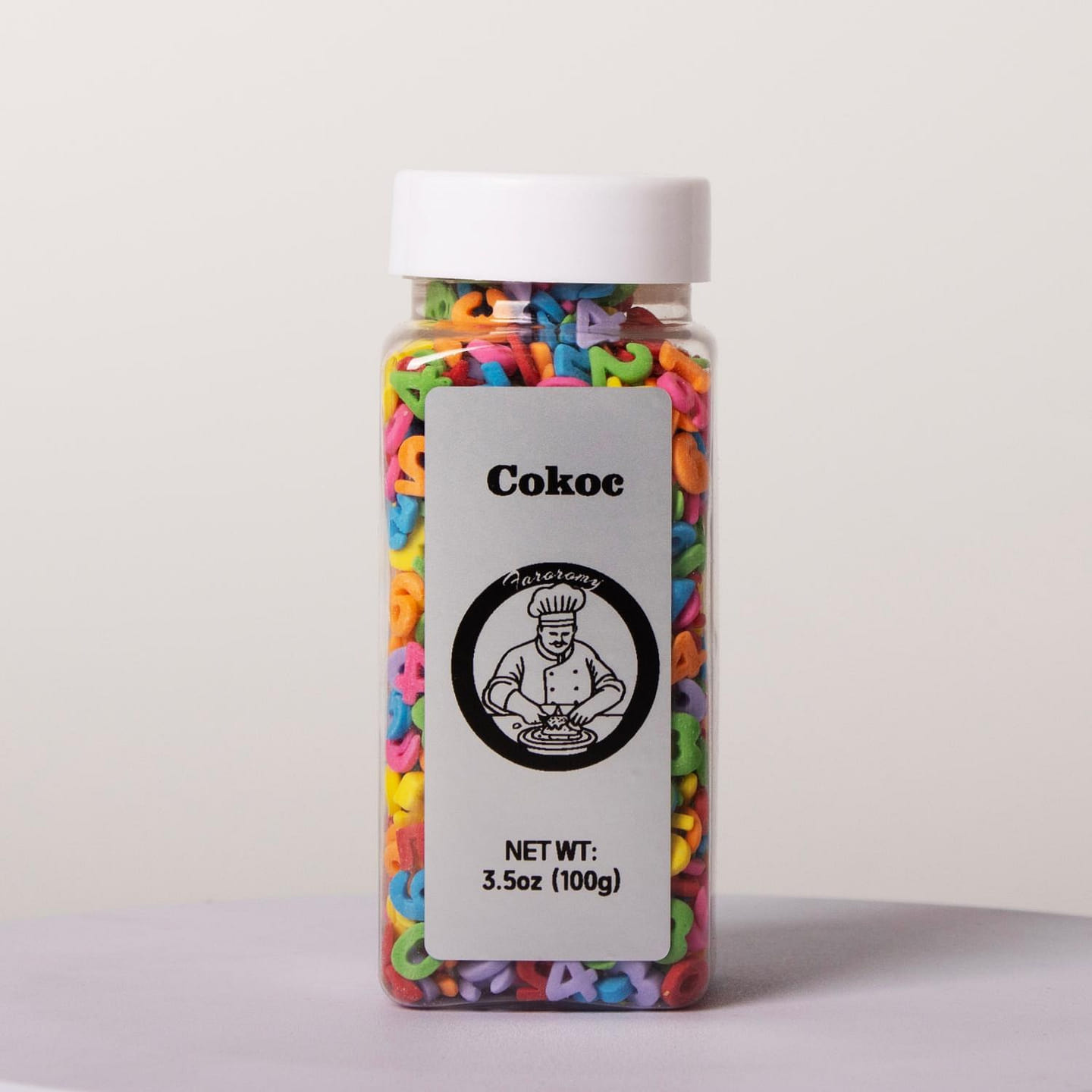 Cokoc 可食用彩针撒糖 彩虹色数字 3.5 盎司