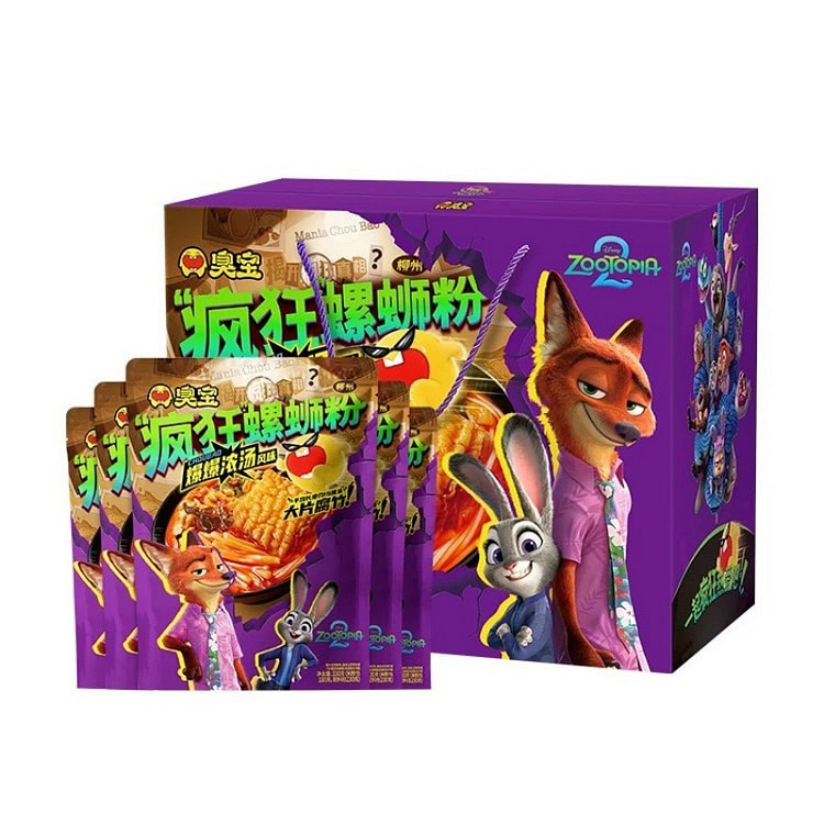 疯狂动物城联名臭宝疯狂螺蛳粉大片腐竹礼盒速食夜宵 1650 克