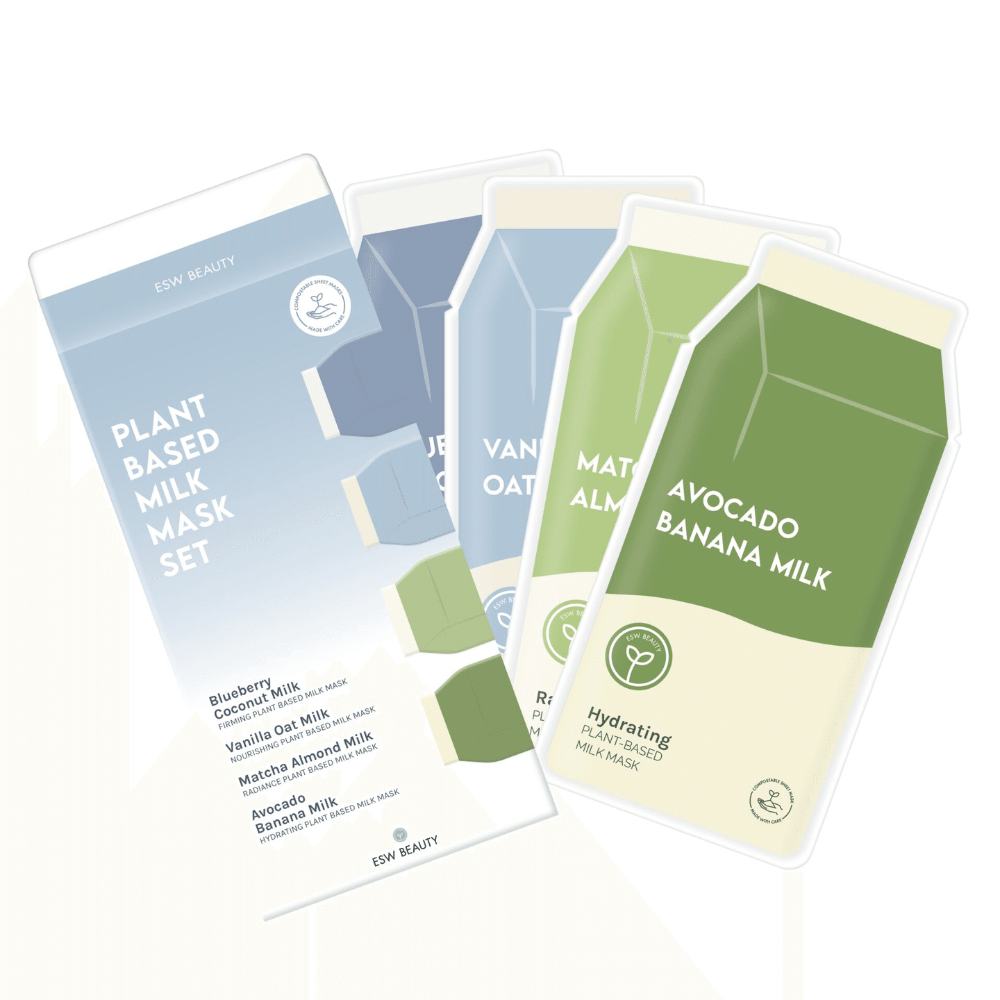 Plant-Based Milk Mask Set 1 each