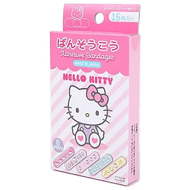 Sanrio凯蒂猫 斜纹绷带 5 种设计15片装