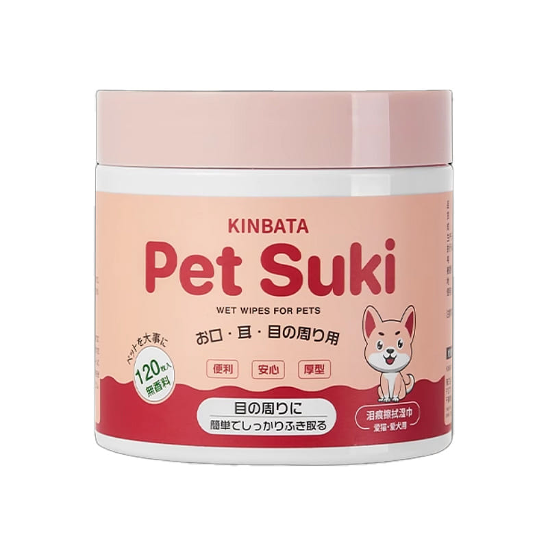 KINBATA Tear Remove Wipes for Pets 120 カウント