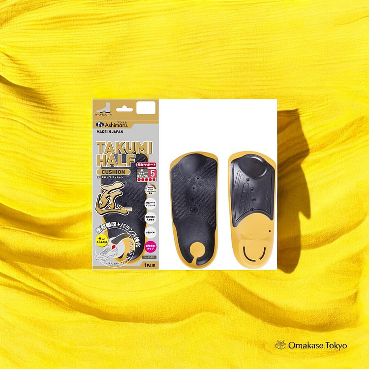 ASHIMARUTakumi半垫鞋垫黑色/米色-M 140 克