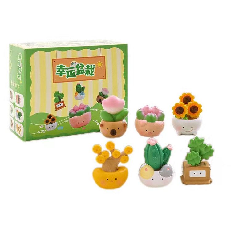 Capibala Fortune Tree Desktop Decoration Gift Box Healing - 6 Piece Set