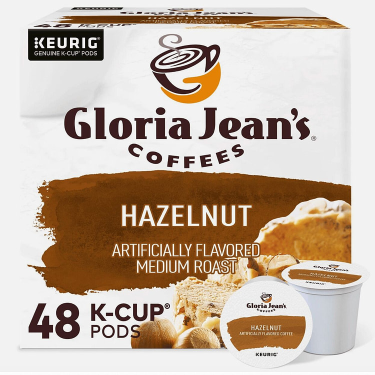 榛子味 K-Cup 咖啡胶囊，中度烘焙咖啡，4 个 2 包