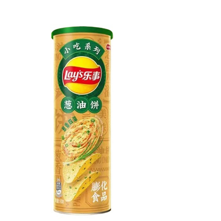 乐事 薯片小吃系列葱油饼味90g*1罐