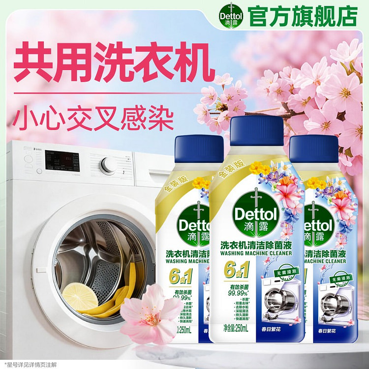 滴露洗衣机清洁剂250g*3春日繁花清洗剂除垢杀菌 750 克
