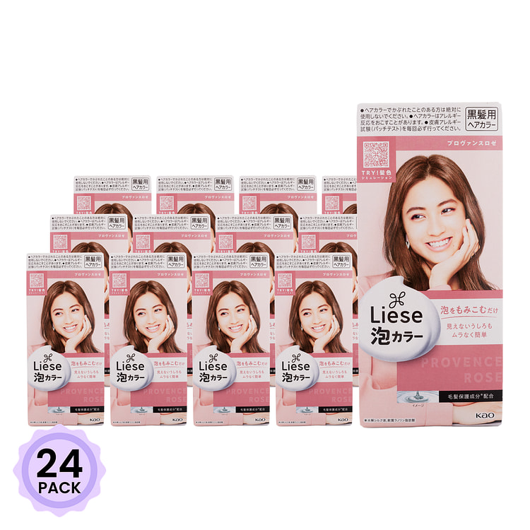 花王 Liese Prettia 泡沫染发剂(普罗旺斯玫瑰茶棕色) 1 份*24 包