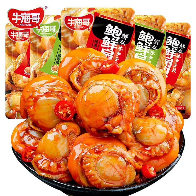 牛海哥扇贝肉蒜蓉+香辣10包海鲜零食