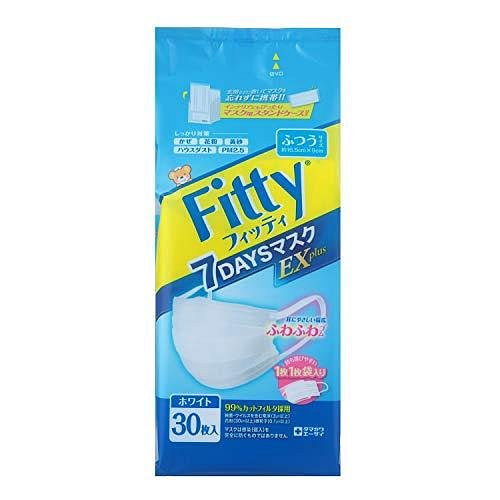 菲蒂 7天口罩EX Plus 普通 白（30片装） 30 个