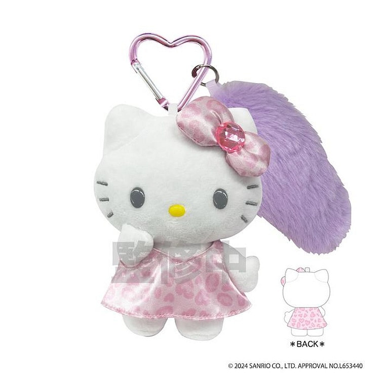 Sanrio 三丽鸥 凯蒂猫 钥匙扣 豹纹 粉色