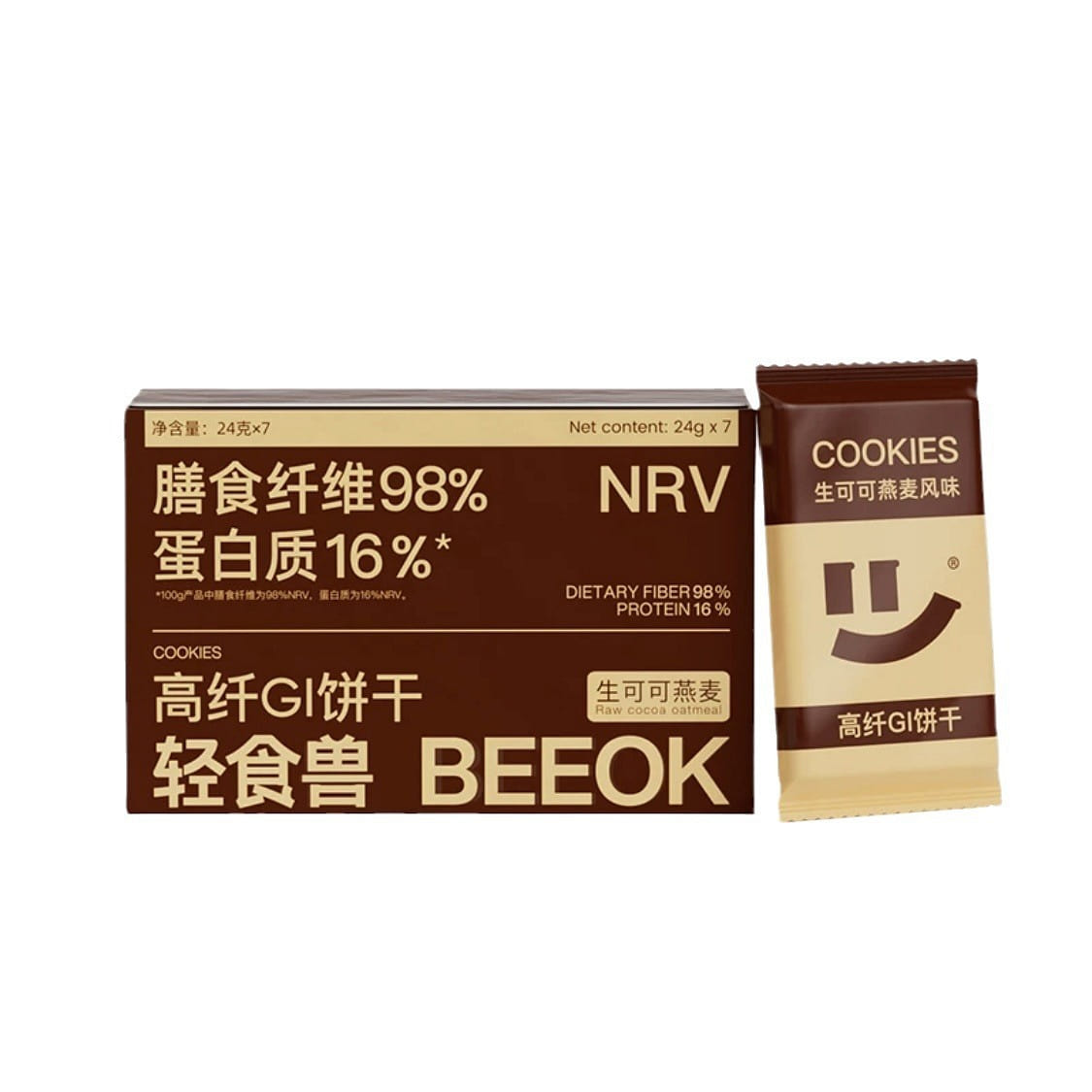 Meal Replacement BiscuitCrude GrainBreakfastFull BellyCocoa Oatmeal168g 1 box