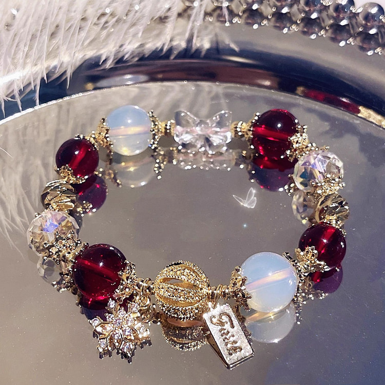 Pomegranate Red Bow Bracelet
