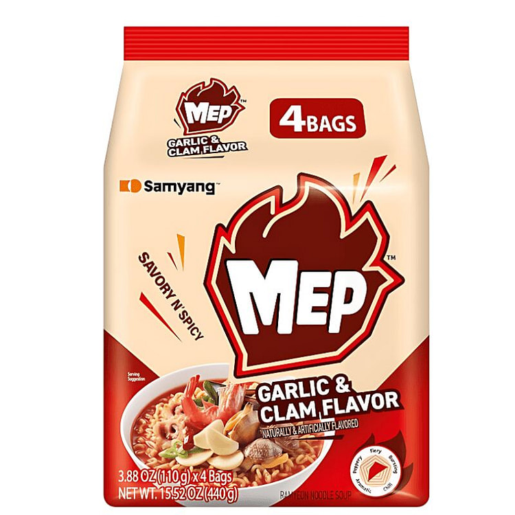 [SAMYANG] Mep Garlic Clam Ramen - 4 x 110 g