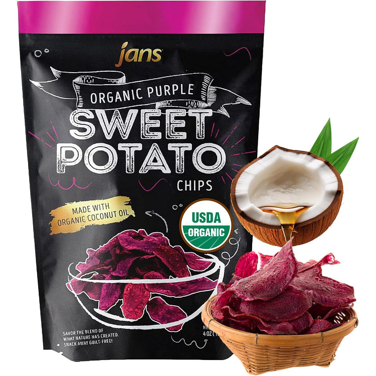 Jans Sweet Potato Chips Purple Pack of 1 4 oz