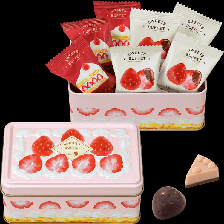 Japan Marys Strawberry Chocolate Square Box 7pcs