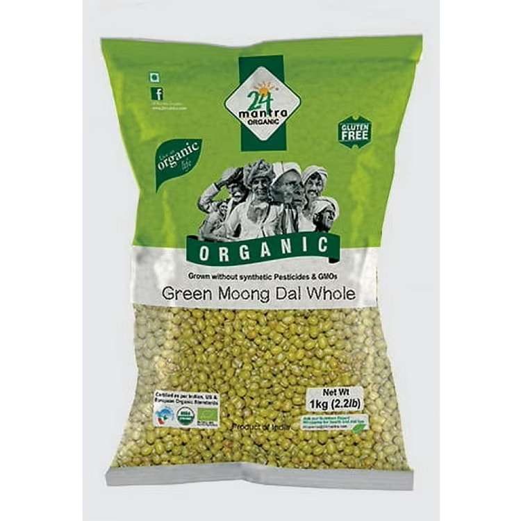 24 Mantra Organic Green Moong Whole 4lb 1 pack