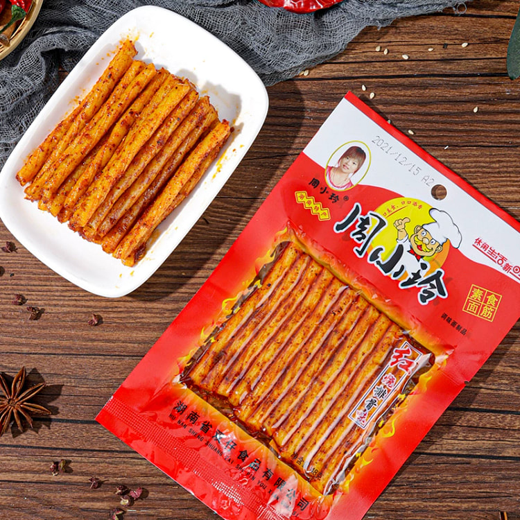 周小玲红烧排骨味辣条素牛筋双仔食品45g*5包 225 克
