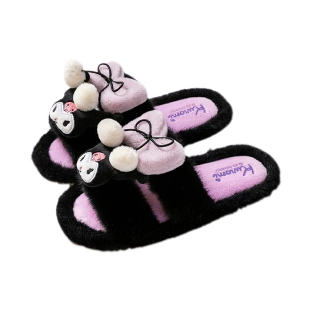 Fluffy Slippers Cotton Slipper- Kuromi 40-41 Size 1 each