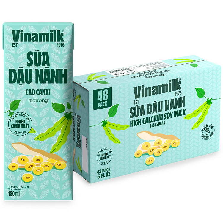 Vinamilk High Calcium Soy Milk - Jumbo Set 6 fl.oz*48 boxes
