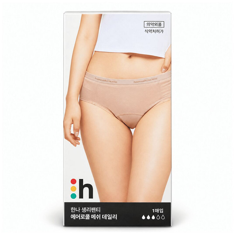한나 생리팬티 에어로쿨 메쉬 데일리 블랙 (L) 1 개입