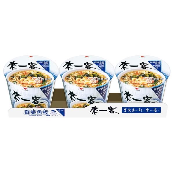 【統一】來一客杯麪:鮮蝦魚板風味 3入 201 克