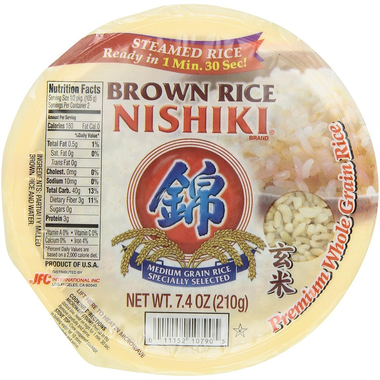 Nishiki Cooked Brown Rice, 7.4-Ounces (Pack of 6)