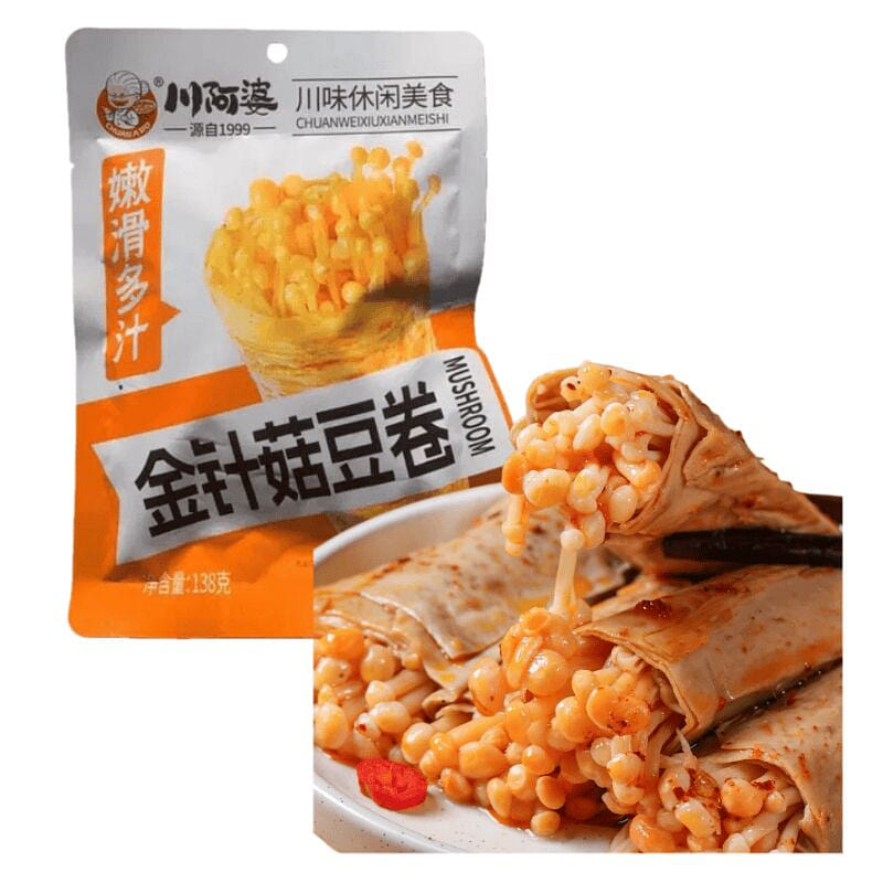 川阿婆 金针菇豆卷豆皮卷 小零食内含7包 1袋 138 克