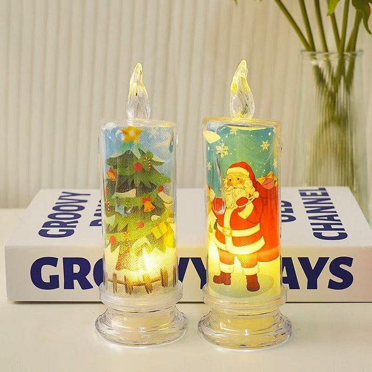 Christmas Crystal Candle Light 2 each