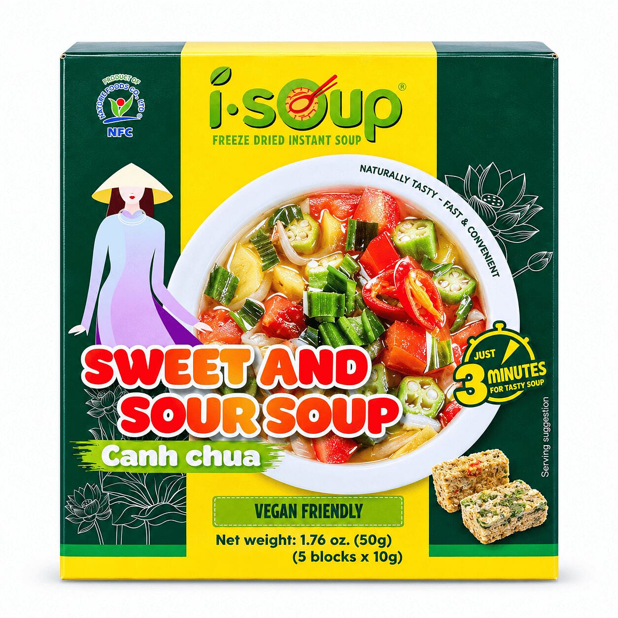 ISOUP Freeze-Dried Sweet & Sour Soup 10 g*5 pack