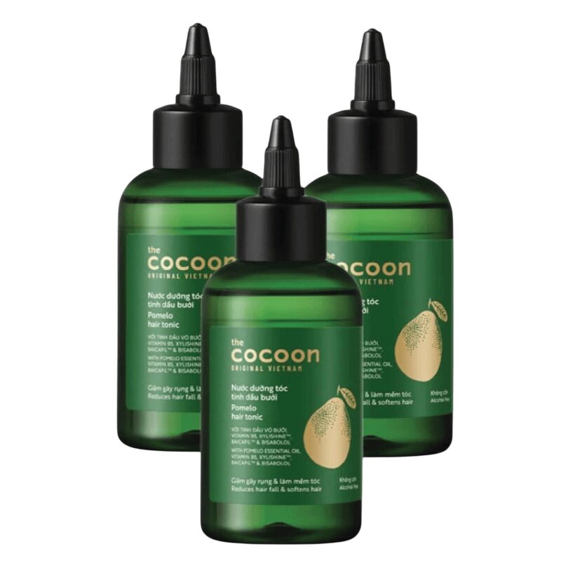 Cocoon Nước Dưỡng Tóc Bưởi Bộ 3 Chai (140ml) 3 gói