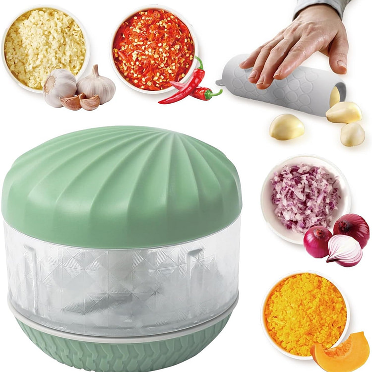 便携式迷你手动食物切碎器+蒜皮削皮器，套装 1 个