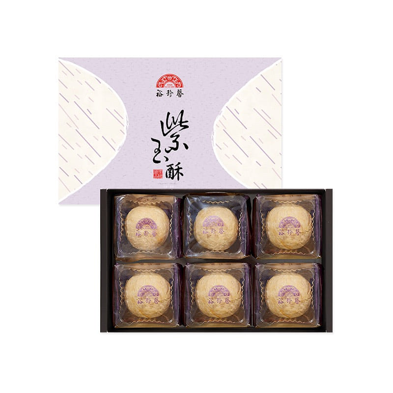 台湾 大甲伴手礼名店【裕珍馨】大甲紫玉酥礼盒 6入 赏味期限14天 384 克