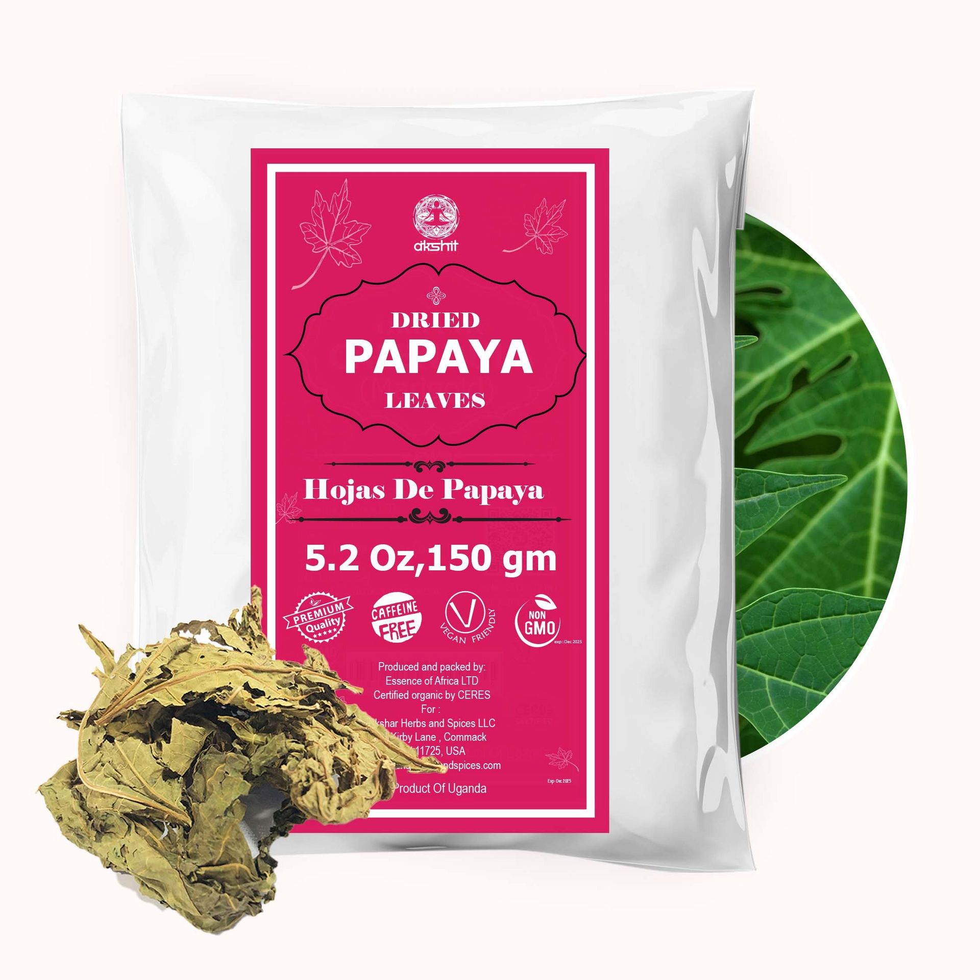 Dried Papaya Leaves 5.2 Oz, Papaya Leaves for tea 5.2 oz
