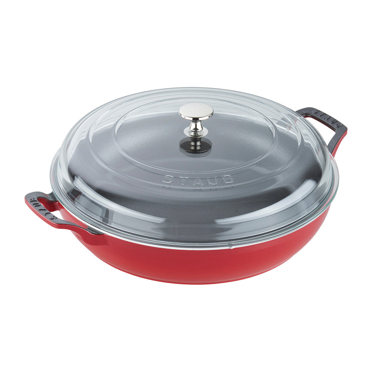 Staub Cast Iron 3.5qt Braiser w/ Glass Lid Cherry 1 each