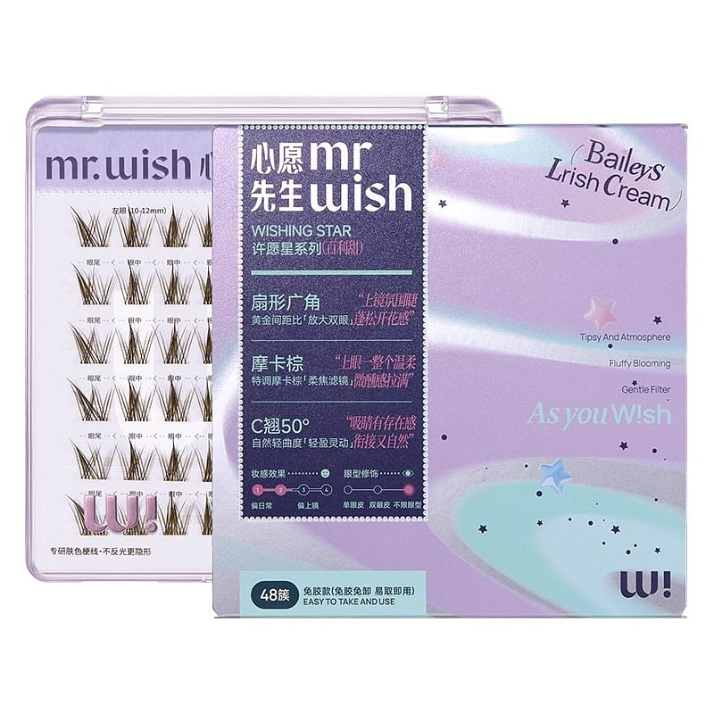 MR.WISH Glue-Free False Eyelashes#Baileys Lrish Cr 1 each