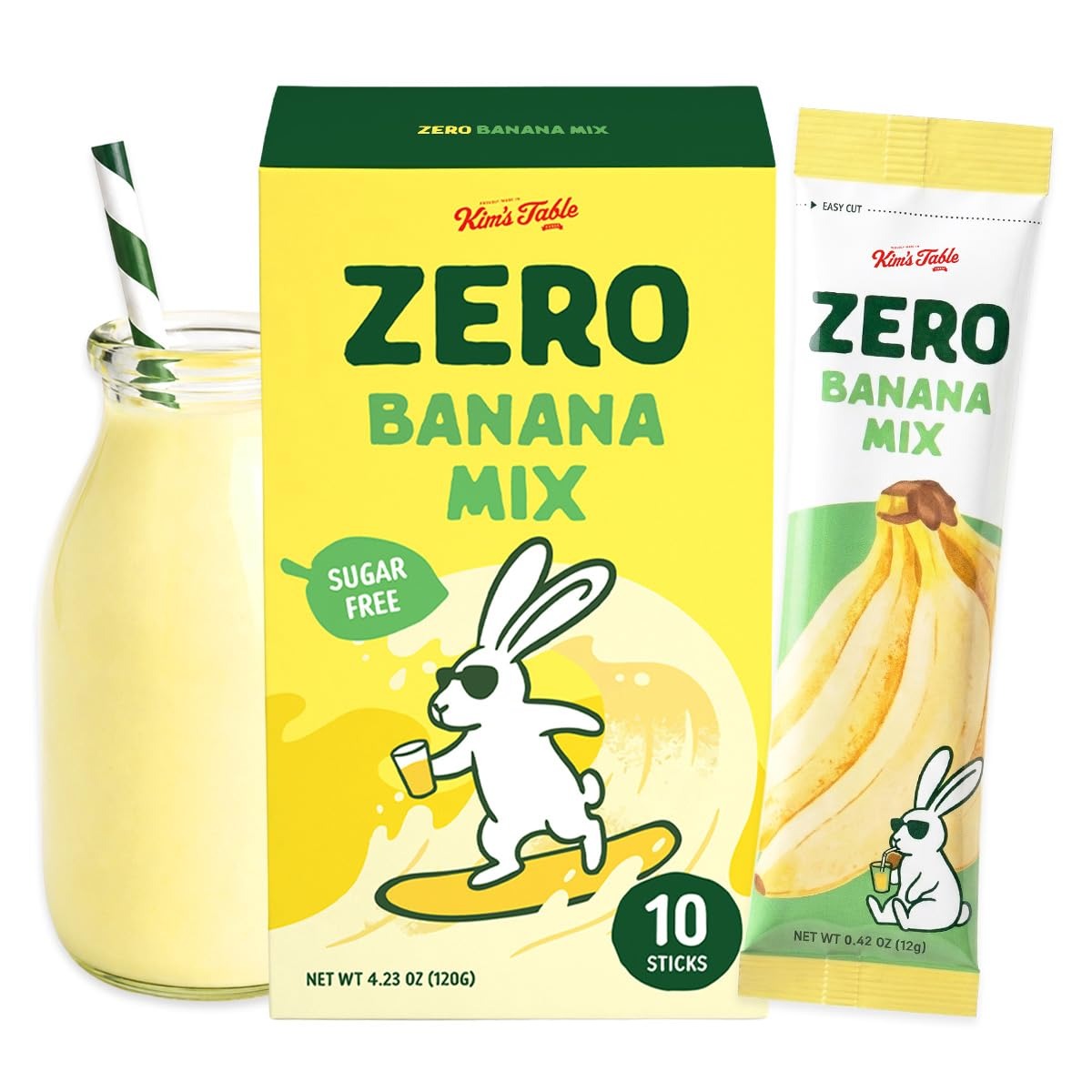 Kim's Table Banana Milk Flavored Mix Zero Sugar 4.23 oz - Weee!