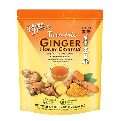 Prince of Peace Instant Ginger Honey Crystals with Turmeric, 25 sachets 1 each