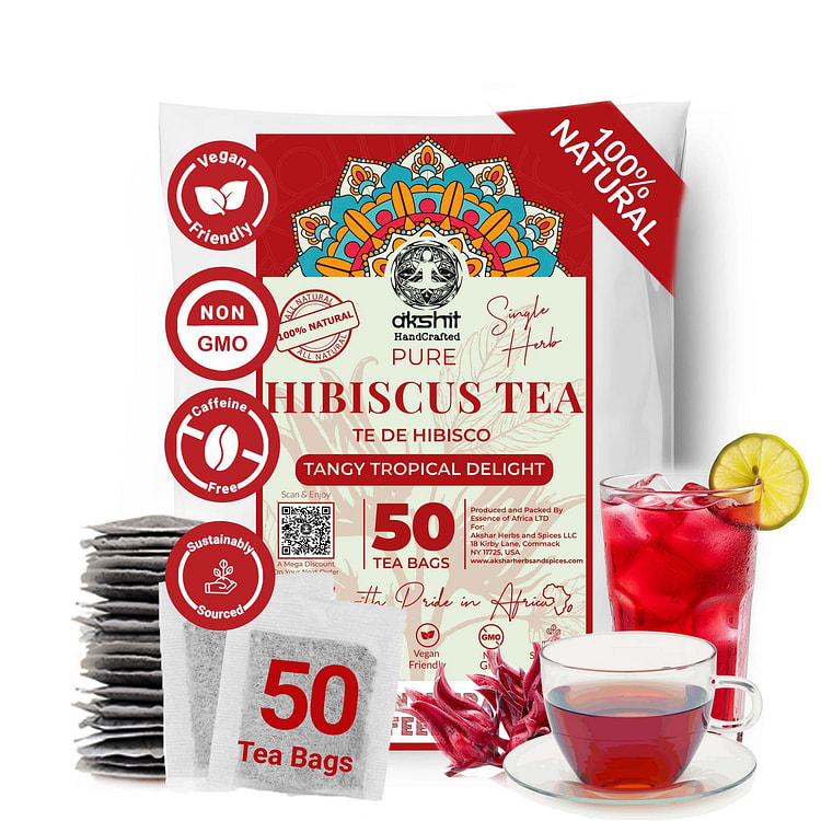 150 Hibiscus Tea Bags Digestive & Immunity Support 50 count