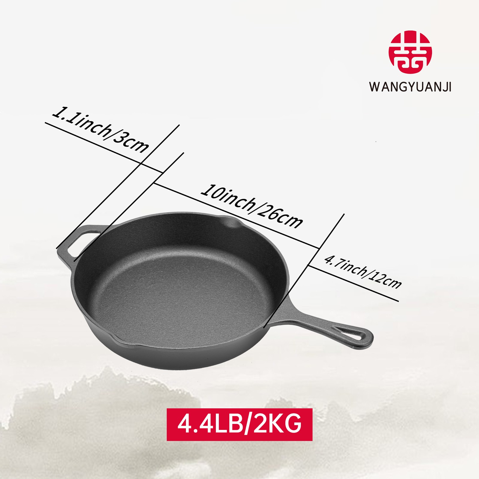 10-Inch Cast Iron Single Handle Grill Pan Uncoated 1 count - Weee!