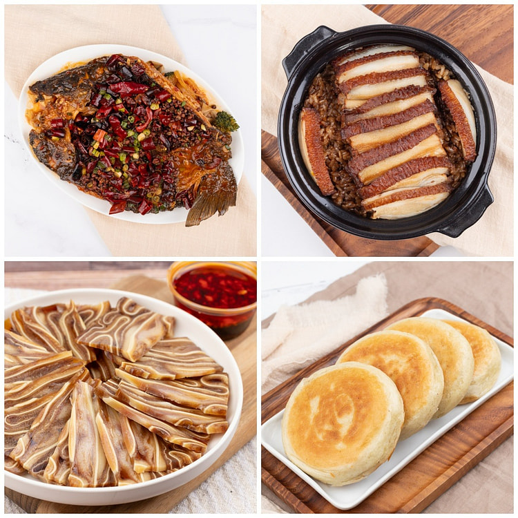 新春套餐一（烤鱼，甜烧白，油旋，卤猪耳）