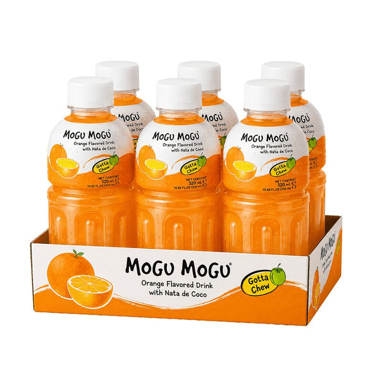 Mogu Mogu 橙味椰果饮料 10.8盎司 6 瓶