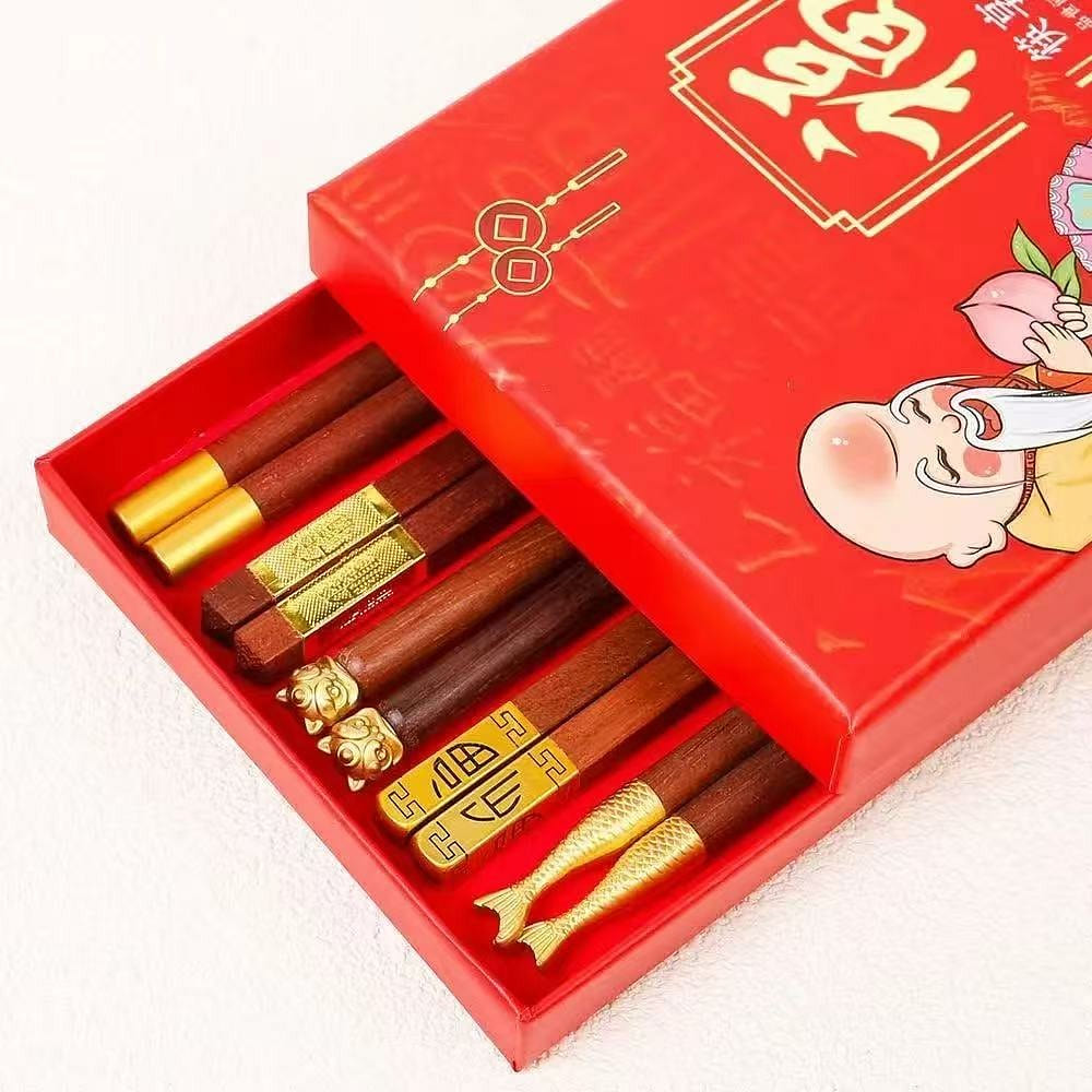Guo Chao feng Ji chi mu rosewood chopsticks 1 box