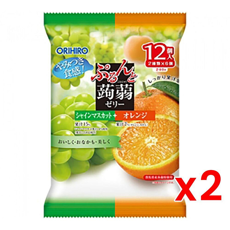ORIHIRO Konjac Jelly Shine Muscat + Orange 12pcsx2 1 pack