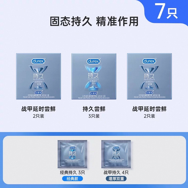 【杜蕾斯】延时持久避孕套《固态持久款》12只 1 盒