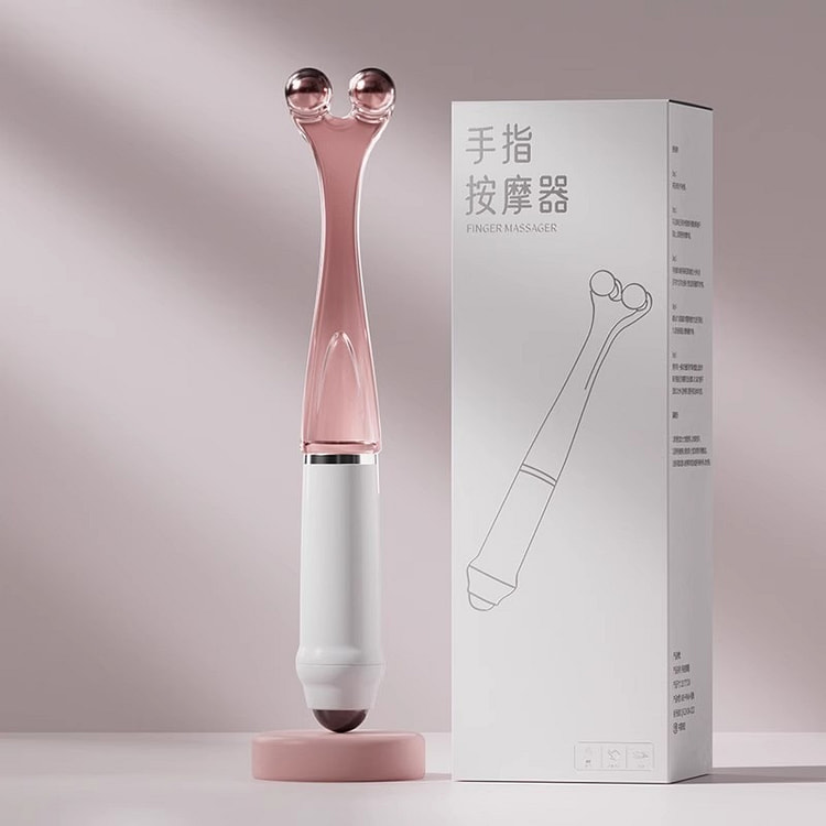 Finger Joint Roller Meridian Massager, Coffee Pink