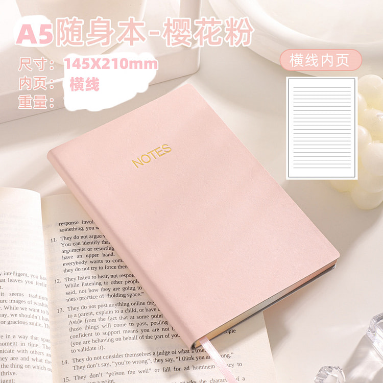A5 会議用ノート シンプル ピンク 1 個